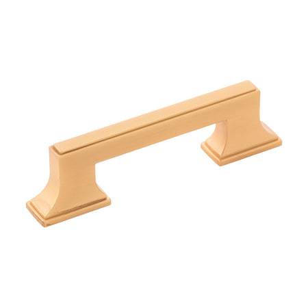 Belwith B077461-BGB: 3" & 96mm cc Brownstone Cabinet Pull - Brushed Golden Brass