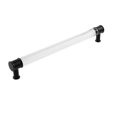 Hickory P3711-CAMB: 12" cc Midway Cabinet Pull - Crysacrylic/Matte Black