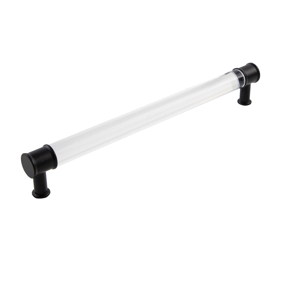 Hickory P3711-CAMB: 12" cc Midway Cabinet Pull - Crysacrylic/Matte Black