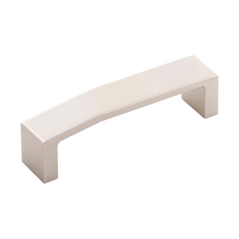 Belwith B077154-14: 96mm cc Veer Cabinet Pull - Polished Nickel