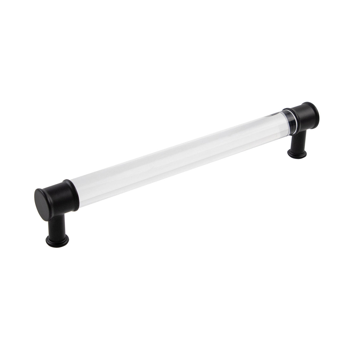 Hickory P3703-CAMB: 192mm cc Midway Cabinet Pull - Crysacrylic/Matte Black