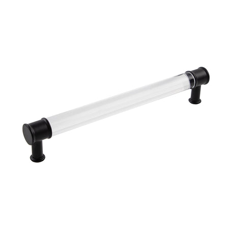 Hickory P3703-CAMB: 192mm cc Midway Cabinet Pull - Crysacrylic/Matte Black