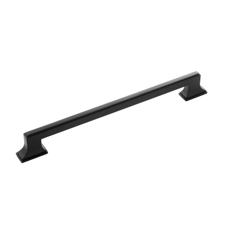 Belwith B077464-MB: 224mm cc Brownstone Cabinet Pull - Matte Black