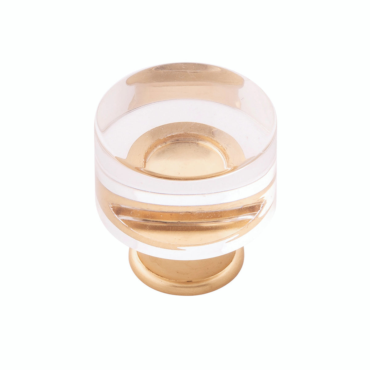 Hickory P3709-CABGB: 1-1/4" Midway Cabinet Knob - Crysacrylic/Brushed Golden Brass
