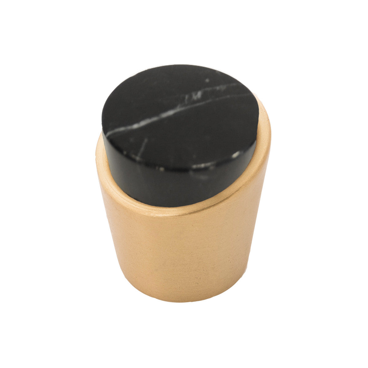 Belwith B077038MB-BGB: 1-1/4" Firenze Cabinet Knob - Black Marble/Brushed Golden Brass