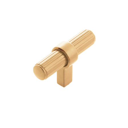 Belwith B076886-BGB: 2-3/8" Sinclaire T-Bar Cabinet Knob - Brushed Golden Brass
