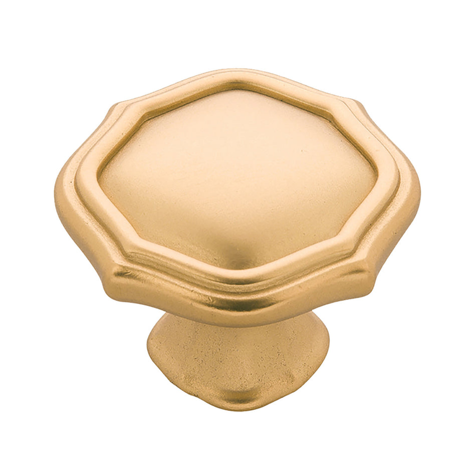 Belwith B076137-BGB: 1-1/2" Trellis Cabinet Knob - Brushed Golden Brass