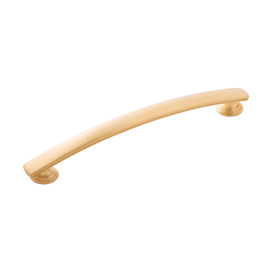 Hickory P2156-BGB: 160mm cc American Diner Arch Cabinet Pull - Brushed Golden Brass