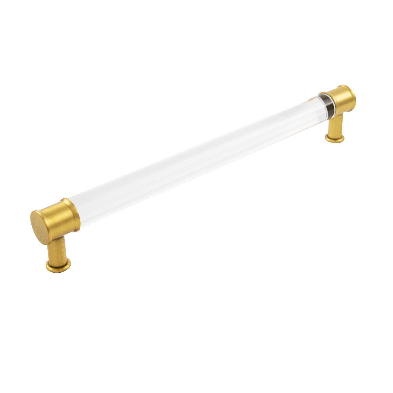 Hickory P3711-CABGB: 12" cc Midway Cabinet Pull - Crysacrylic/Brushed Golden Brass
