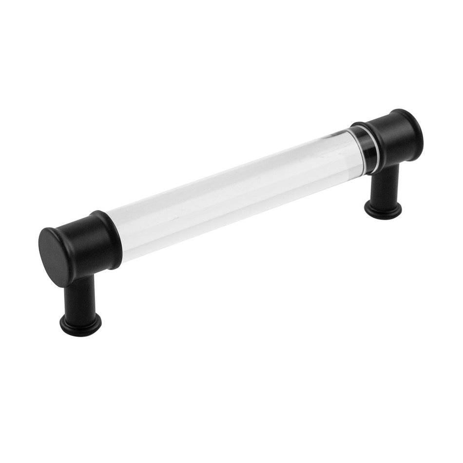 Hickory P3635-CAMB: 128mm cc Midway Cabinet Pull - Crysacrylic/Matte Black