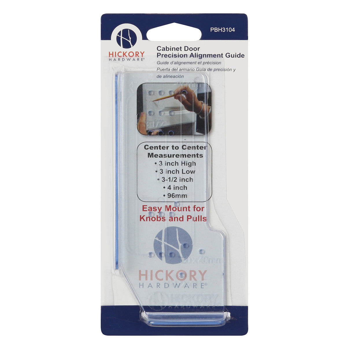 Hickory PBH3104: Mounting Templates Cabinet Door Hardware Mounting Guide Cabinet Drawer Mounting Guide - Clear Blue