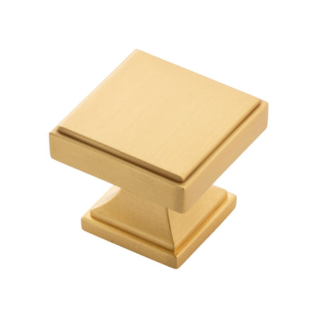 Belwith B077460-BGB: 1-3/8" Brownstone Cabinet Knob - Brushed Golden Brass