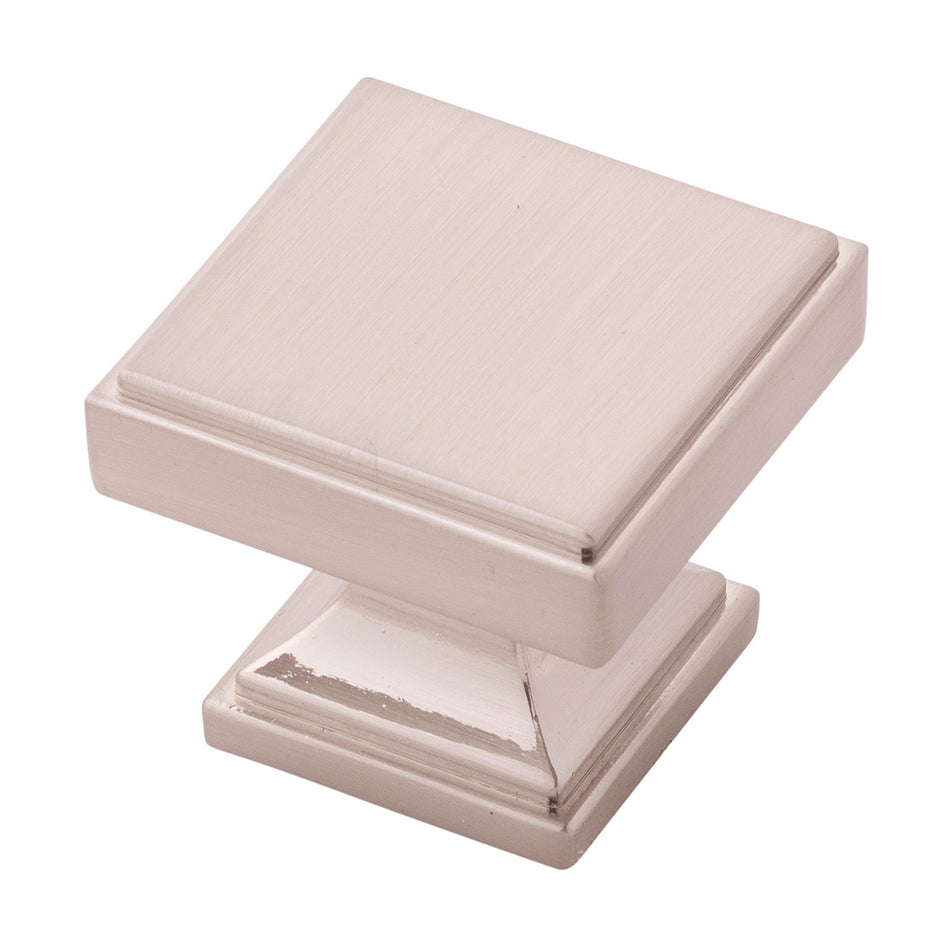 Belwith B077460-SN: 1-3/8" Brownstone Cabinet Knob - Satin Nickel