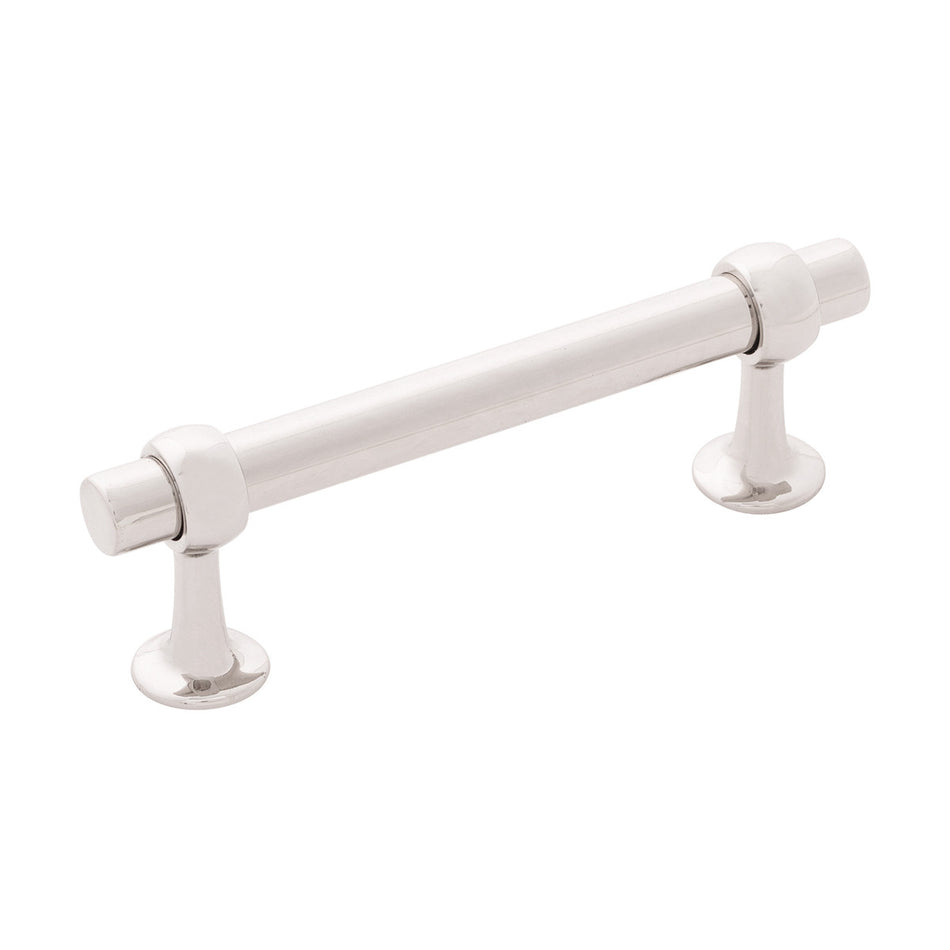 Belwith B077523-14: 96mm cc Ostia Cabinet Pull - Polished Nickel