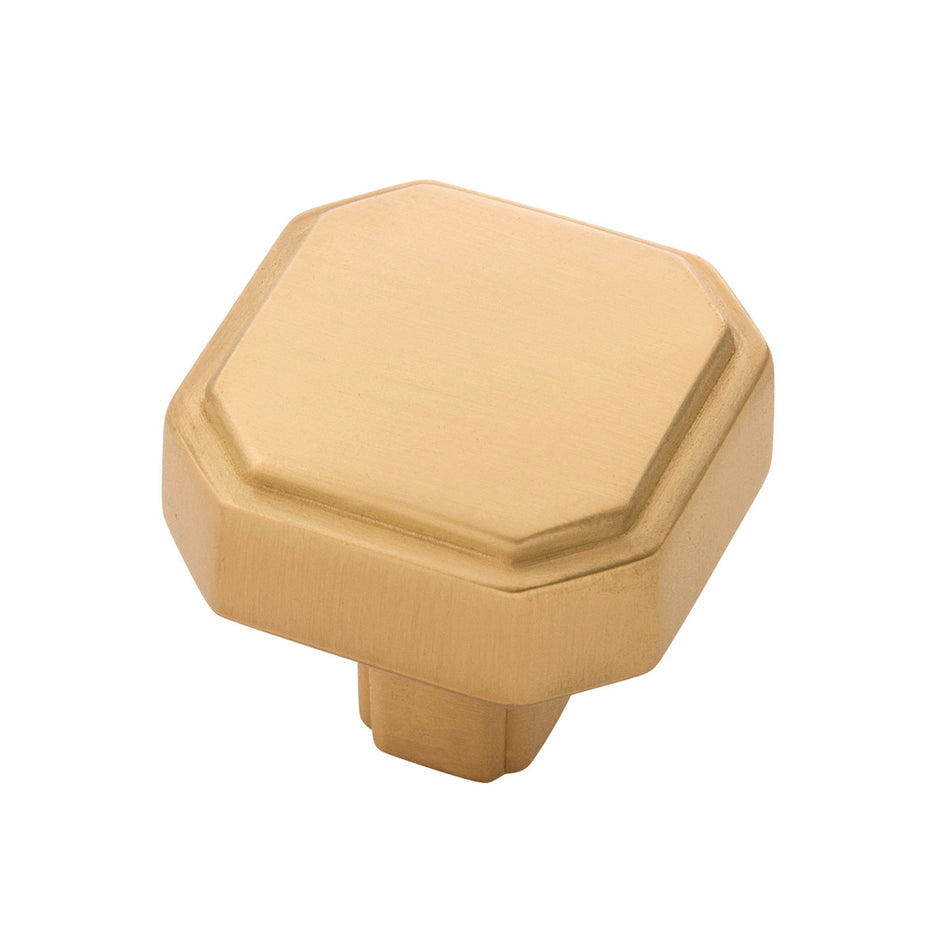 Belwith B076895-BGB: 1-5/16" Monroe Cabinet Knob - Brushed Golden Brass