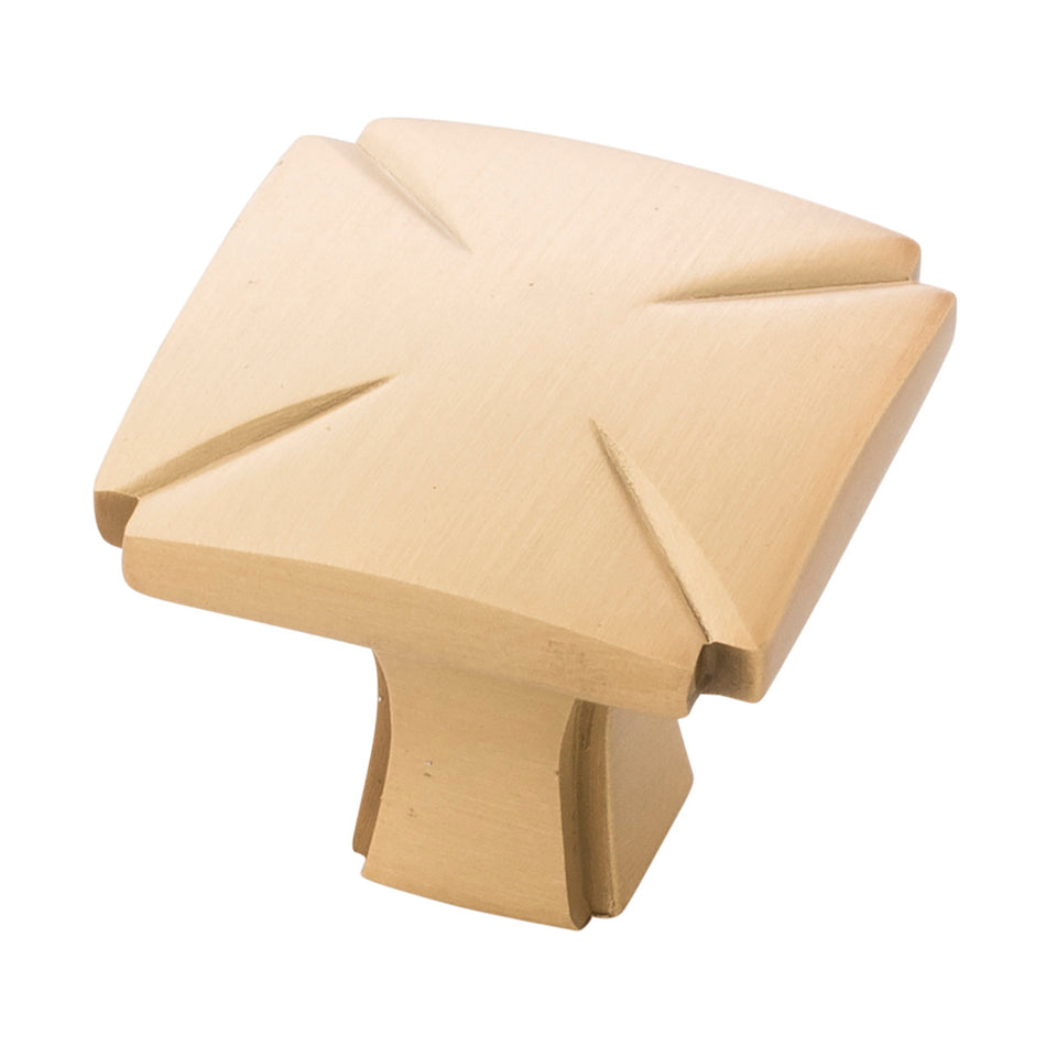 Hickory P3230-BGB: 1-3/16" Bridges Cabinet Knob - Brushed Golden Brass