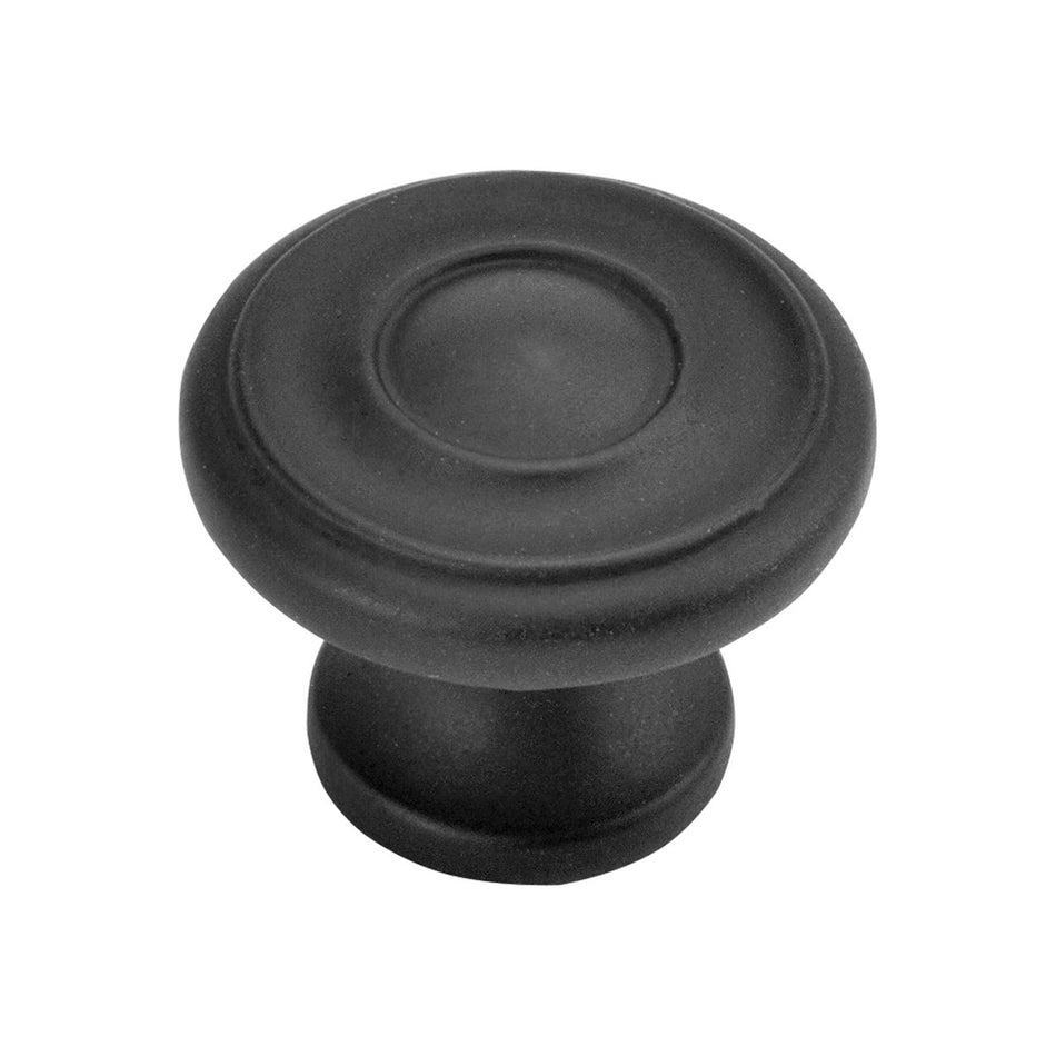 Hickory P3500-MB: 1-1/4" Cottage Cabinet Knob - Matte Black
