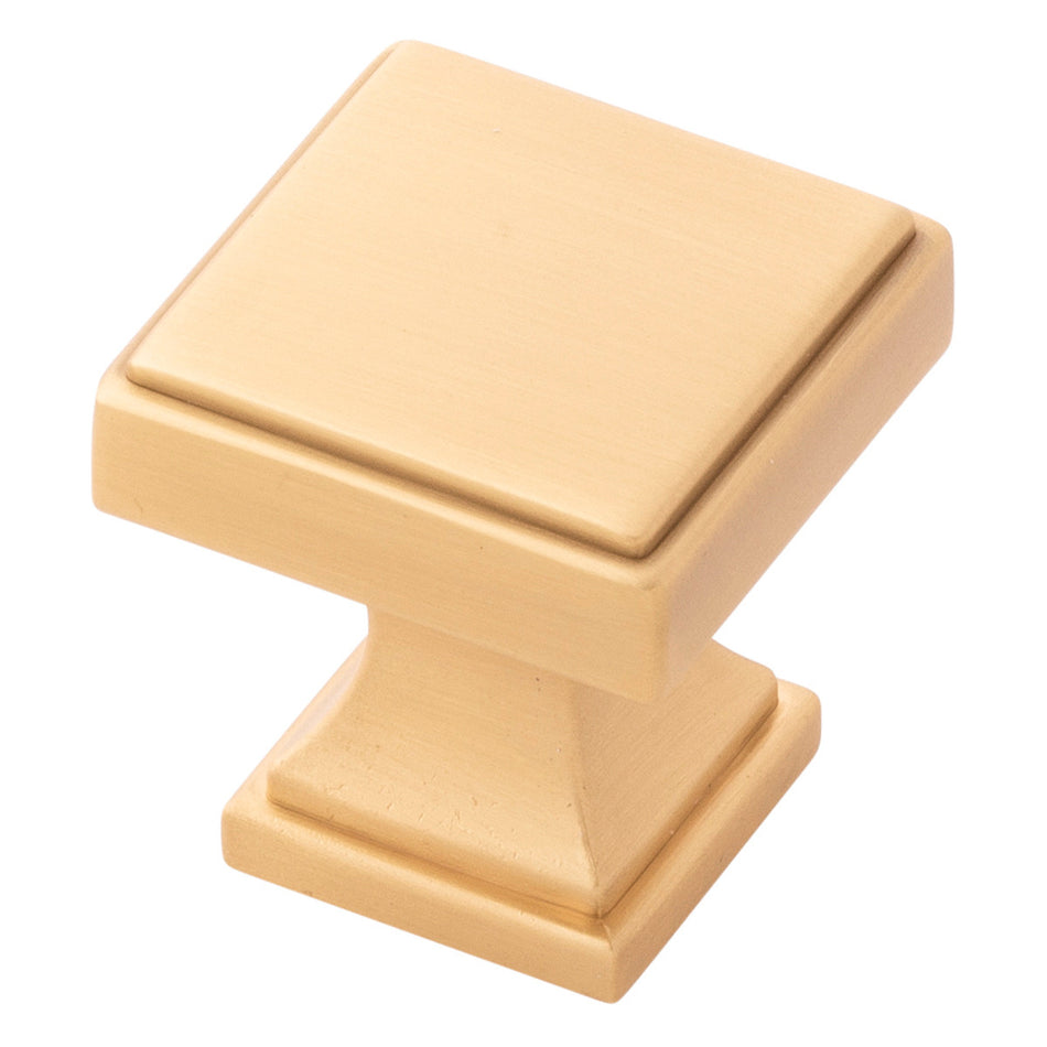 Belwith B077458-BGB: 1-1/8" Brownstone Cabinet Knob - Brushed Golden Brass