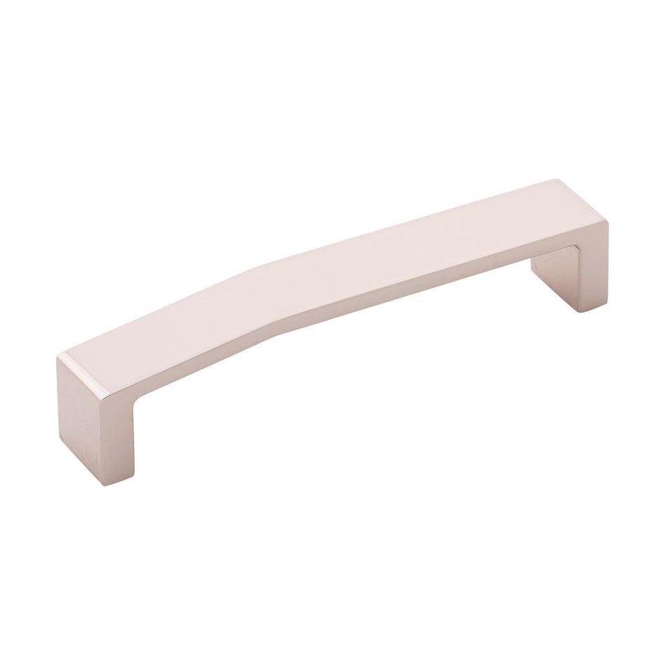 Belwith B077155-14: 128mm cc Veer Cabinet Pull - Polished Nickel
