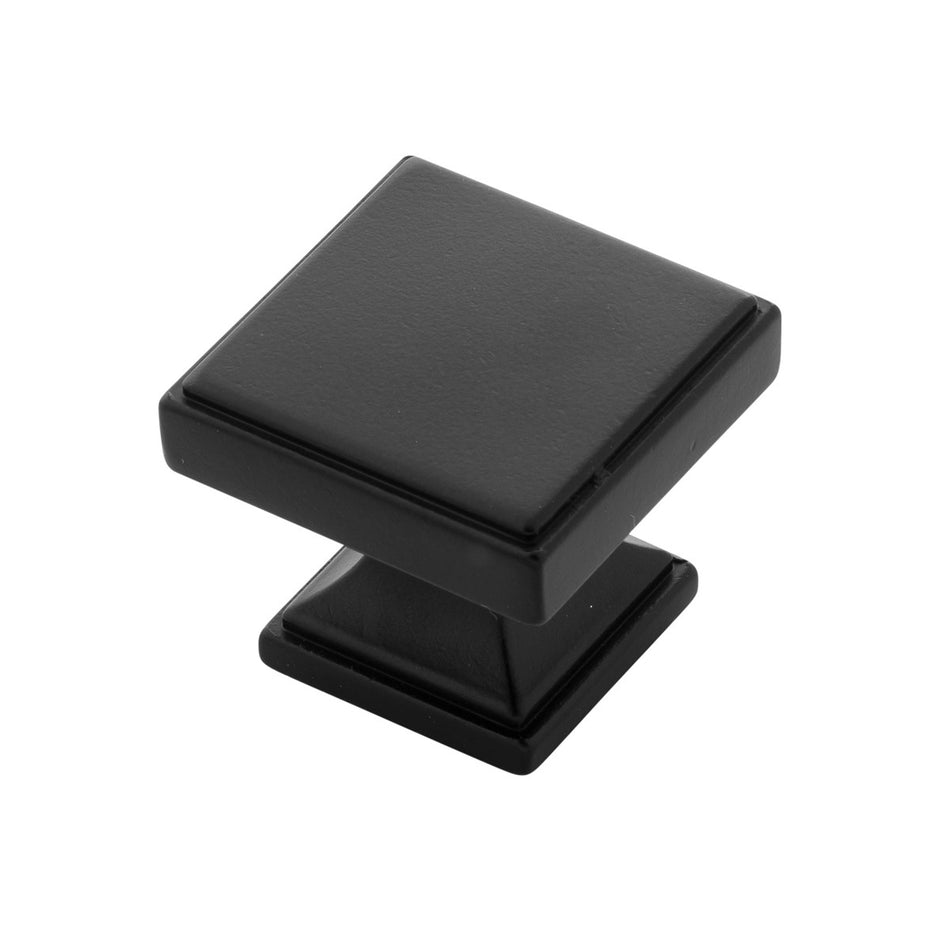 Belwith B077460-MB: 1-3/8" Brownstone Cabinet Knob - Matte Black