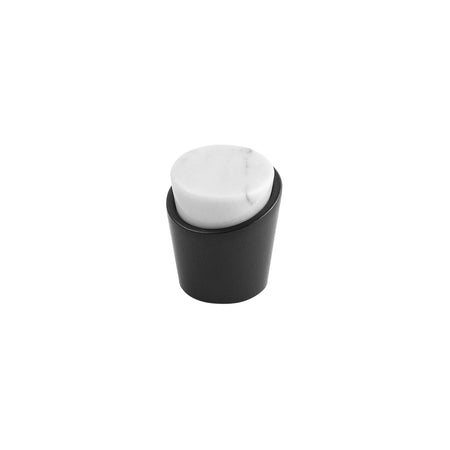 Belwith B077038MW-MB: 1-1/4" Firenze Cabinet Knob - White Marble/Matte Black