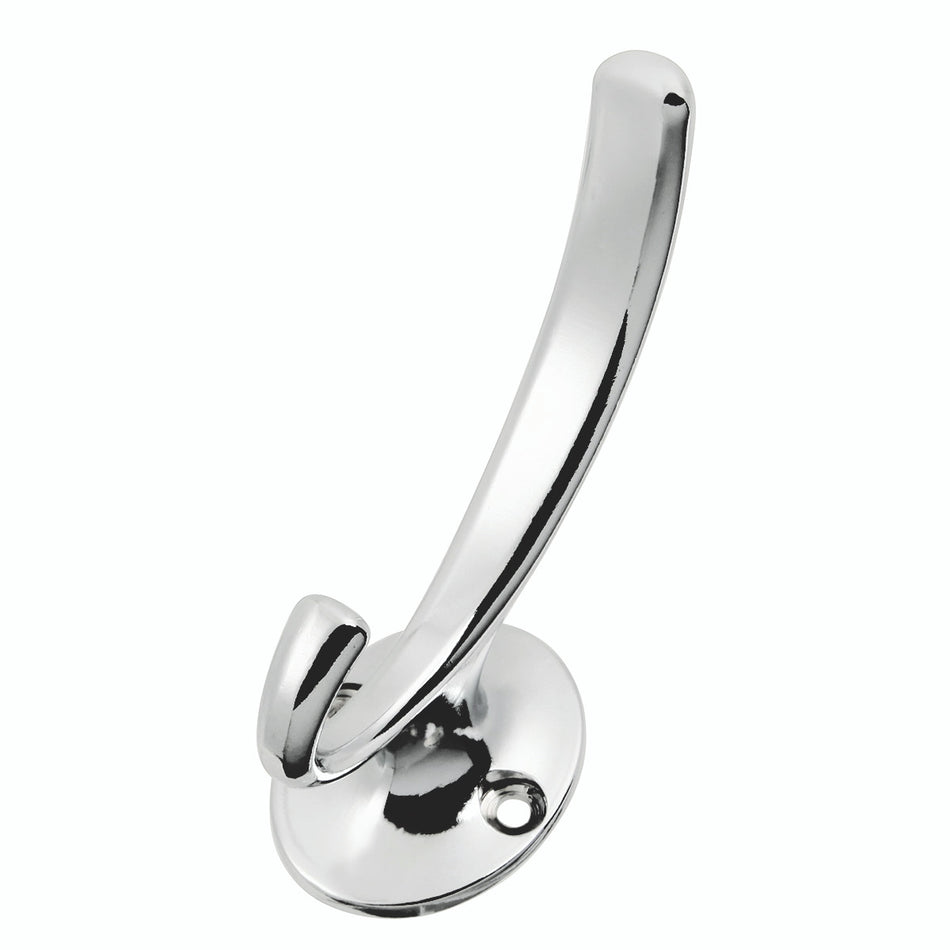Hickory P25025-CH: 3" Luna Double Arch Wall Hook - Polished Chrome