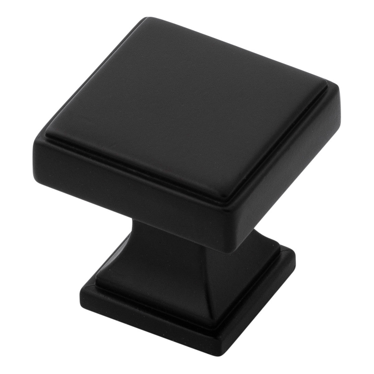 Belwith B077458-MB: 1-1/8" Brownstone Cabinet Knob - Matte Black
