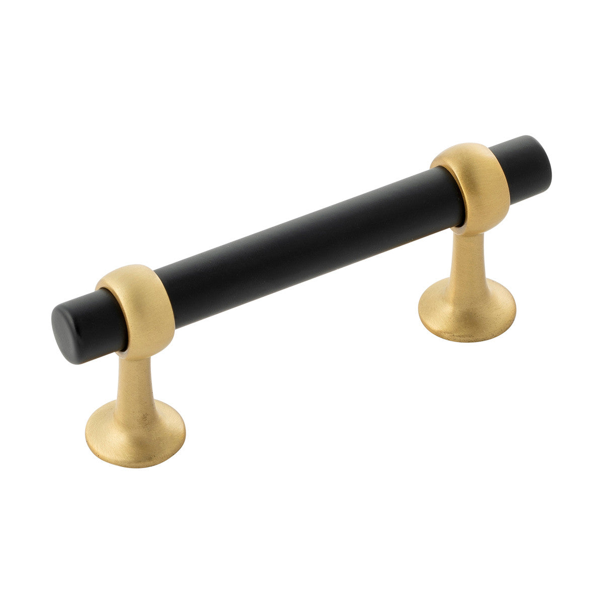 Belwith B077522-MBBGB: 3" cc Ostia Cabinet Pull - Matte Black and Brushed Golden Brass