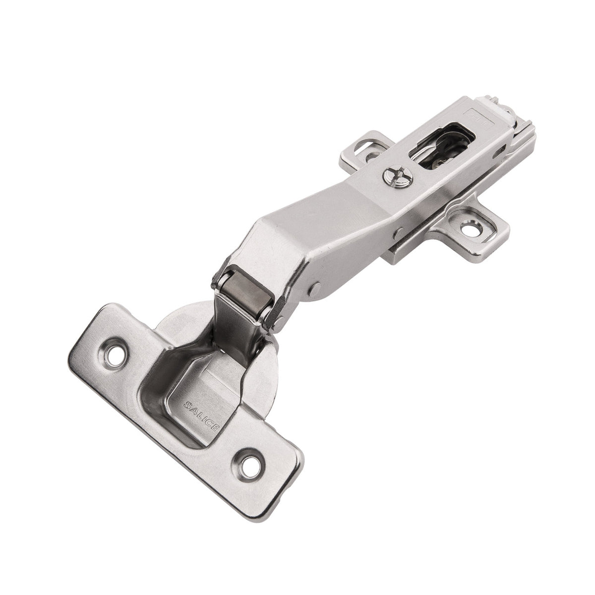 Hickory HH075225-14: Concealed Frameless Corner Self-Close Cabinet Hinge (pair) - Polished Nickel