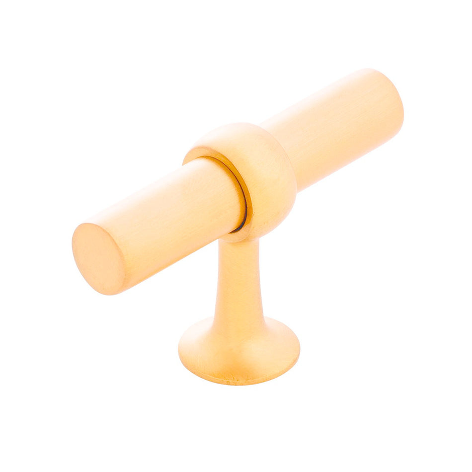 Belwith B077328-BGB: 1-1/2" Ostia T-Bar Cabinet Knob - Brushed Golden Brass