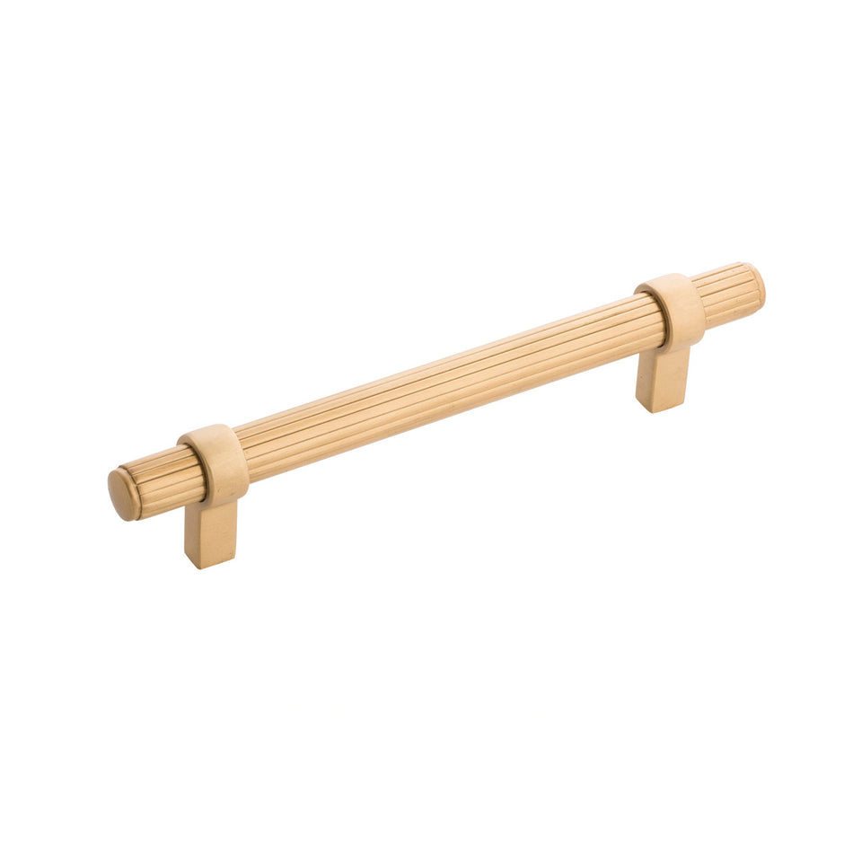 Belwith B076890-BGB: 128mm cc Sinclaire Cabinet Pull - Brushed Golden Brass