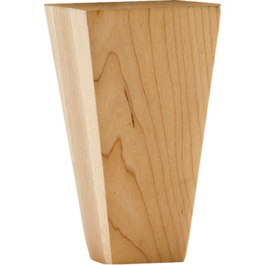 Hardware Resources BF34WO: 2-1/4" x 2-1/4" x 4" Square Tapered Shaker Bun Foot - White Oak