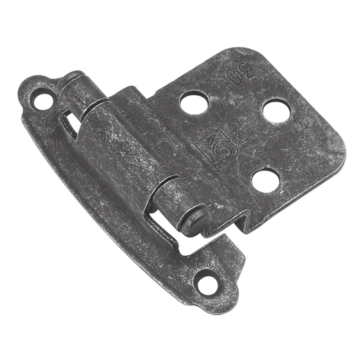Hickory P243-VP: Surface Mount/Inset Self-Closing Cabinet Hinge (pair) - Vibra Pewter