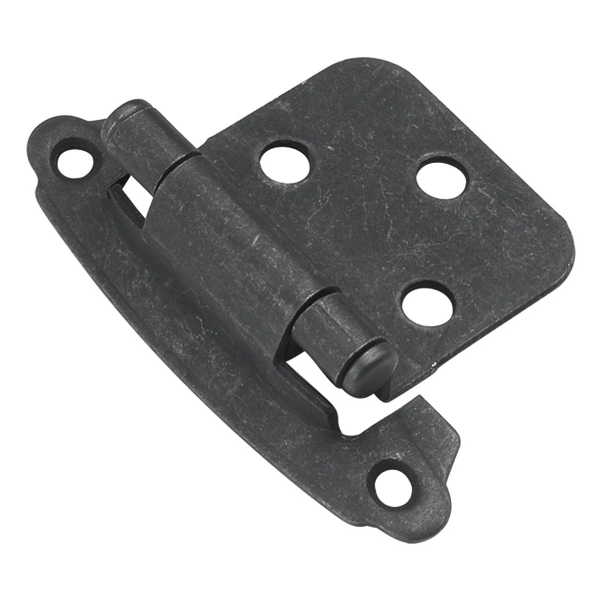 Hickory P244-BI: Surface Mount/Flush Self-Closing Cabinet Hinge (pair) - Black Iron