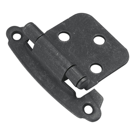 Hickory P244-BI: Surface Mount/Flush Self-Closing Cabinet Hinge (pair) - Black Iron