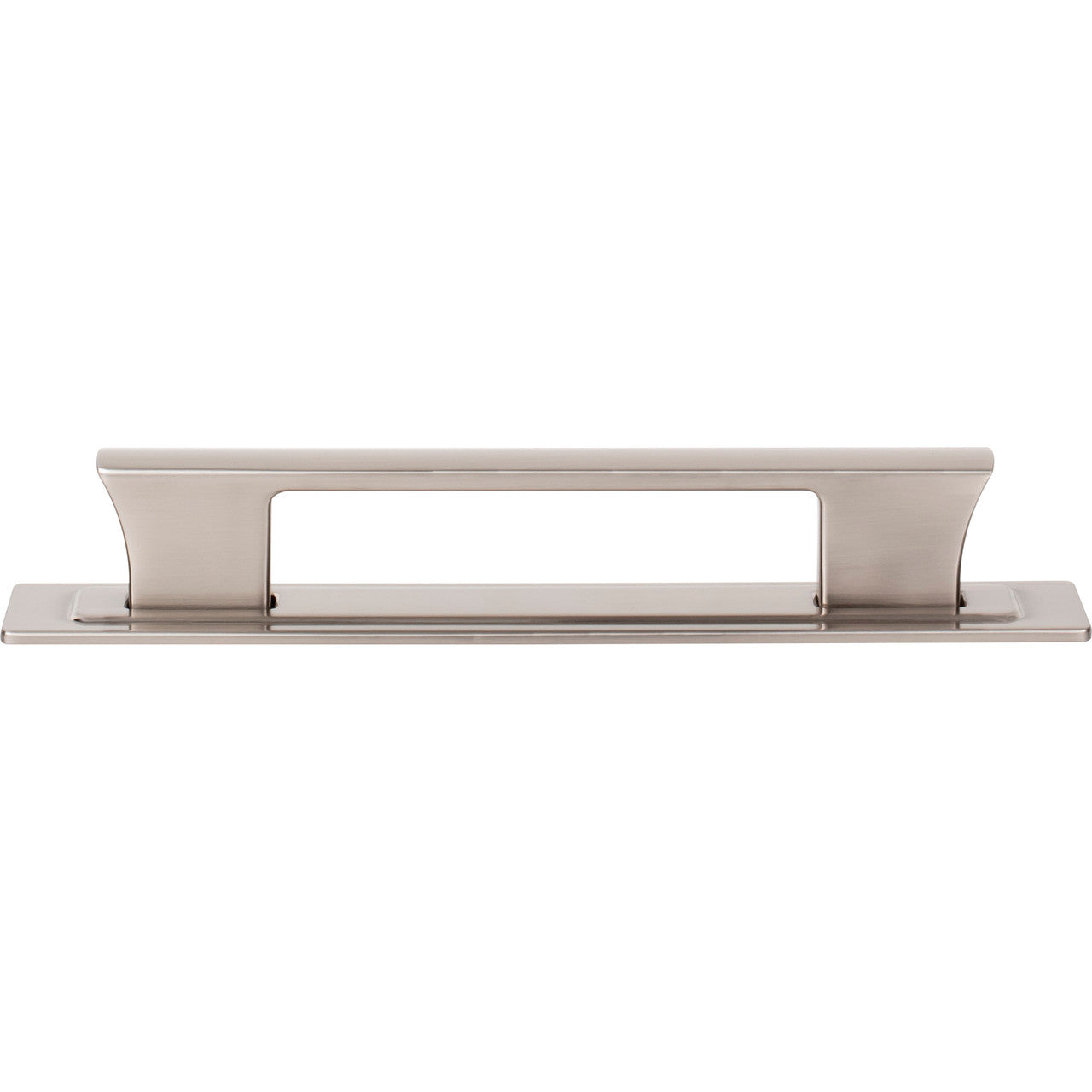 Atlas A6003-BRN: 5-1/16" cc Zander Bar Cabinet Pull w/Backplate - Brushed Nickel
