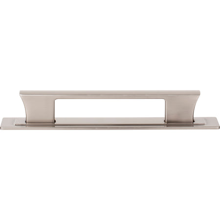 Atlas A6003-BRN: 5-1/16" cc Zander Bar Cabinet Pull w/Backplate - Brushed Nickel