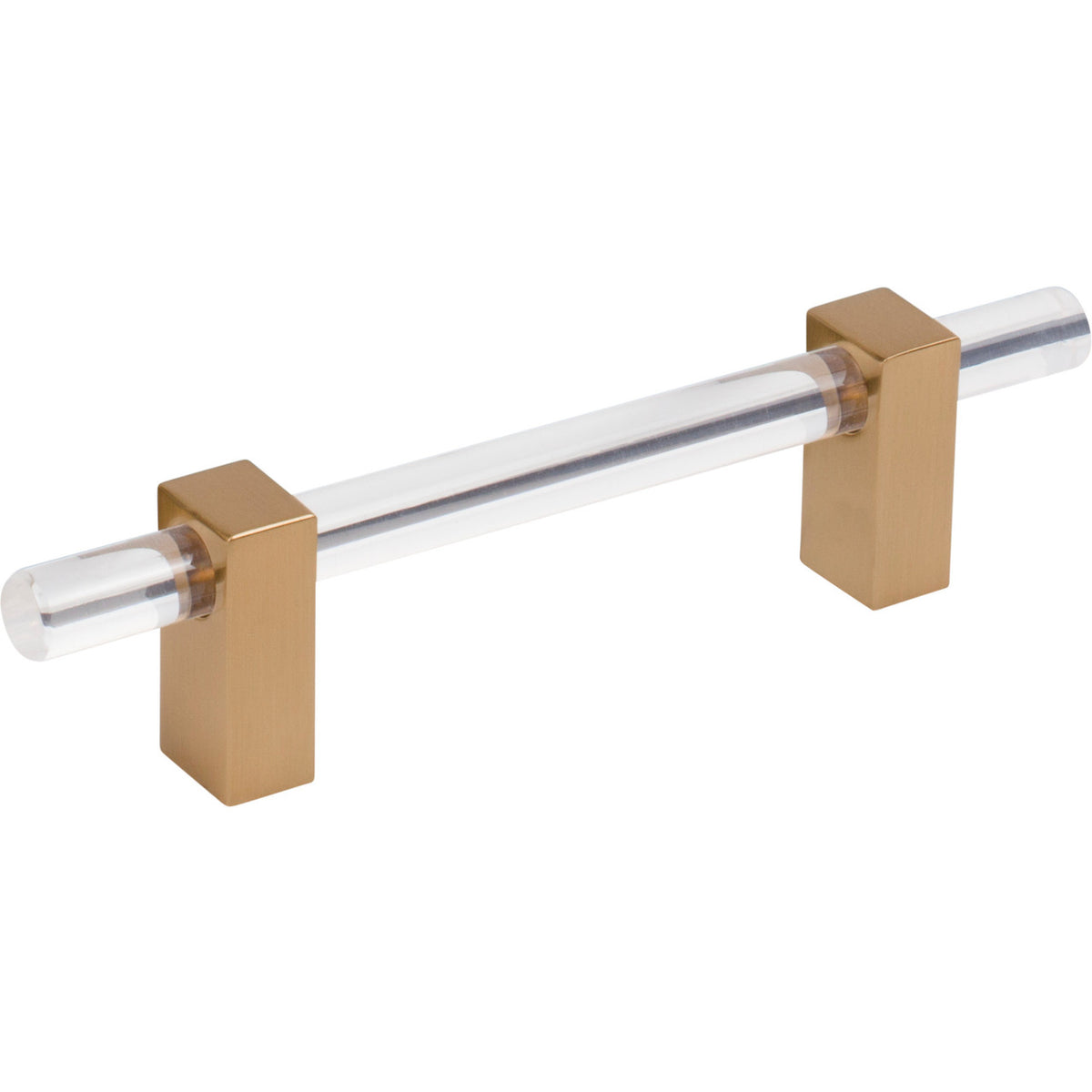 Jeffrey Alexander 578-96SBZ: 96mm cc Spencer Bar Cabinet Pull - Satin Bronze/Clear Acrylic
