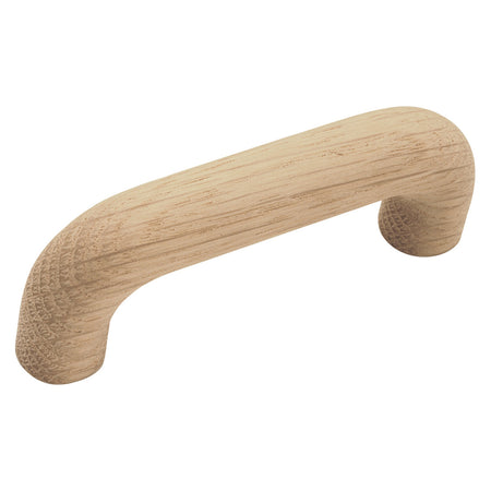Hickory P673-UW: 3" cc Natural Woodcraft Cabinet Pull - Unfinished Wood