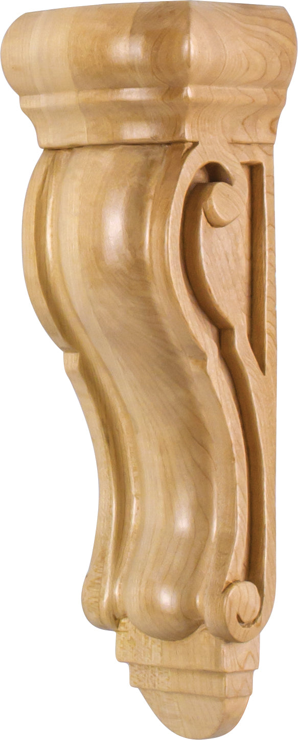 Hardware Resources CORQ-4MP: 3-5/8" x 2-1/2" x 10" Scrolled Corbel - Maple
