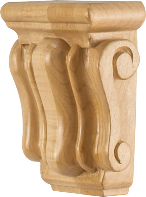 Hardware Resources CORMI-CH: 3" x 1-3/4" x 4-1/4" Mini Scrolled Corbel - Cherry