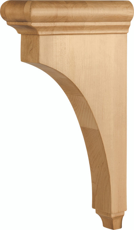 Hardware Resources COR38-3-RW: Bullnose Cap Corbel - Rubberwood