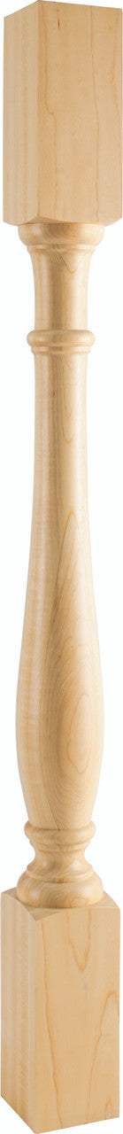 Hardware Resources P1-42RW: 3-1/2" x 3-1/2" x 42" Turned Post - Rubberwood