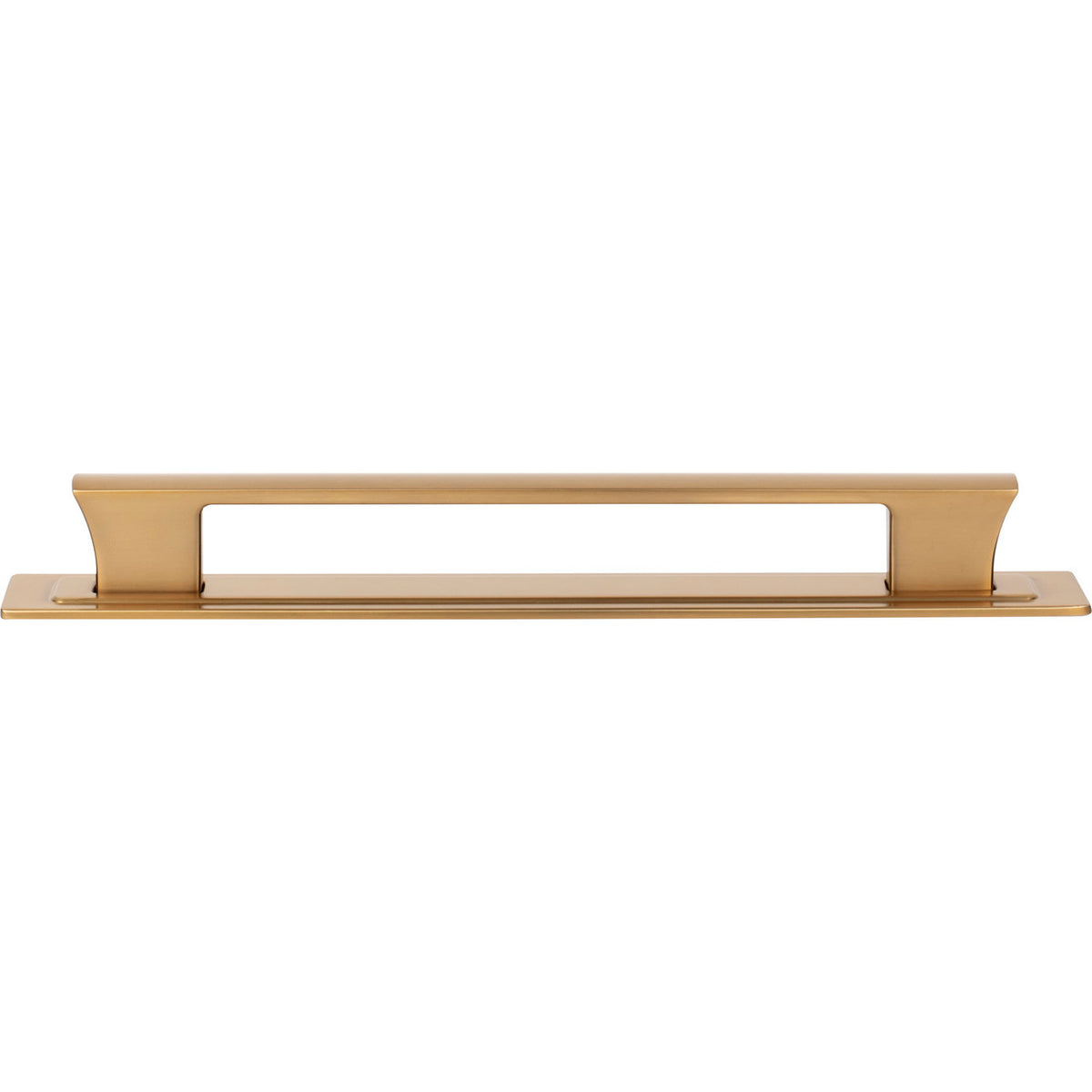 Atlas A6005-WB: 7-9/16" cc Zander Bar Cabinet Pull w/Backplate - Warm Brass