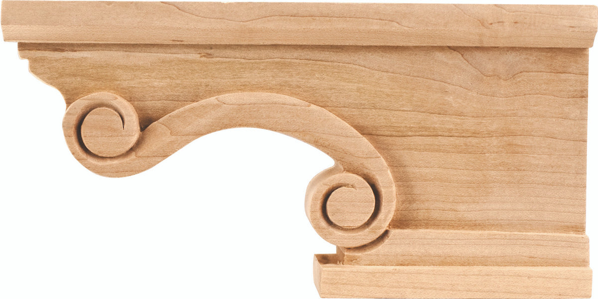 Hardware Resources PFR2-ALD: Scrolled Right Corner Foot - Alder