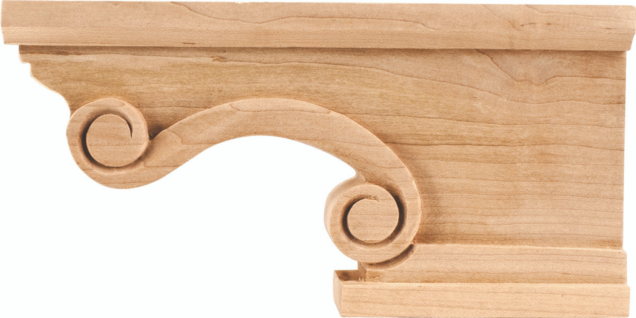 Hardware Resources PFR2-ALD: Scrolled Right Corner Foot - Alder