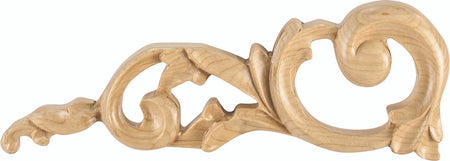 Hardware Resources ONL-06-LCH: 10"-1/4x 3/4" x 3-1/2" Acanthus Half Onlay (left) - Cherry