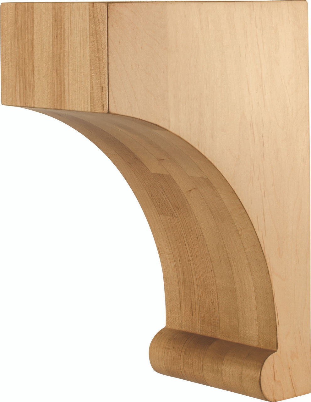 Hardware Resources COR47-3-ALD: Bullnose Base Corbel - Alder