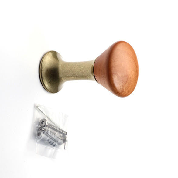 Sugatsune PXB-WC05-111-CH: 83mm Wood Chic Wall Hook - Cherry/Vintage Brass