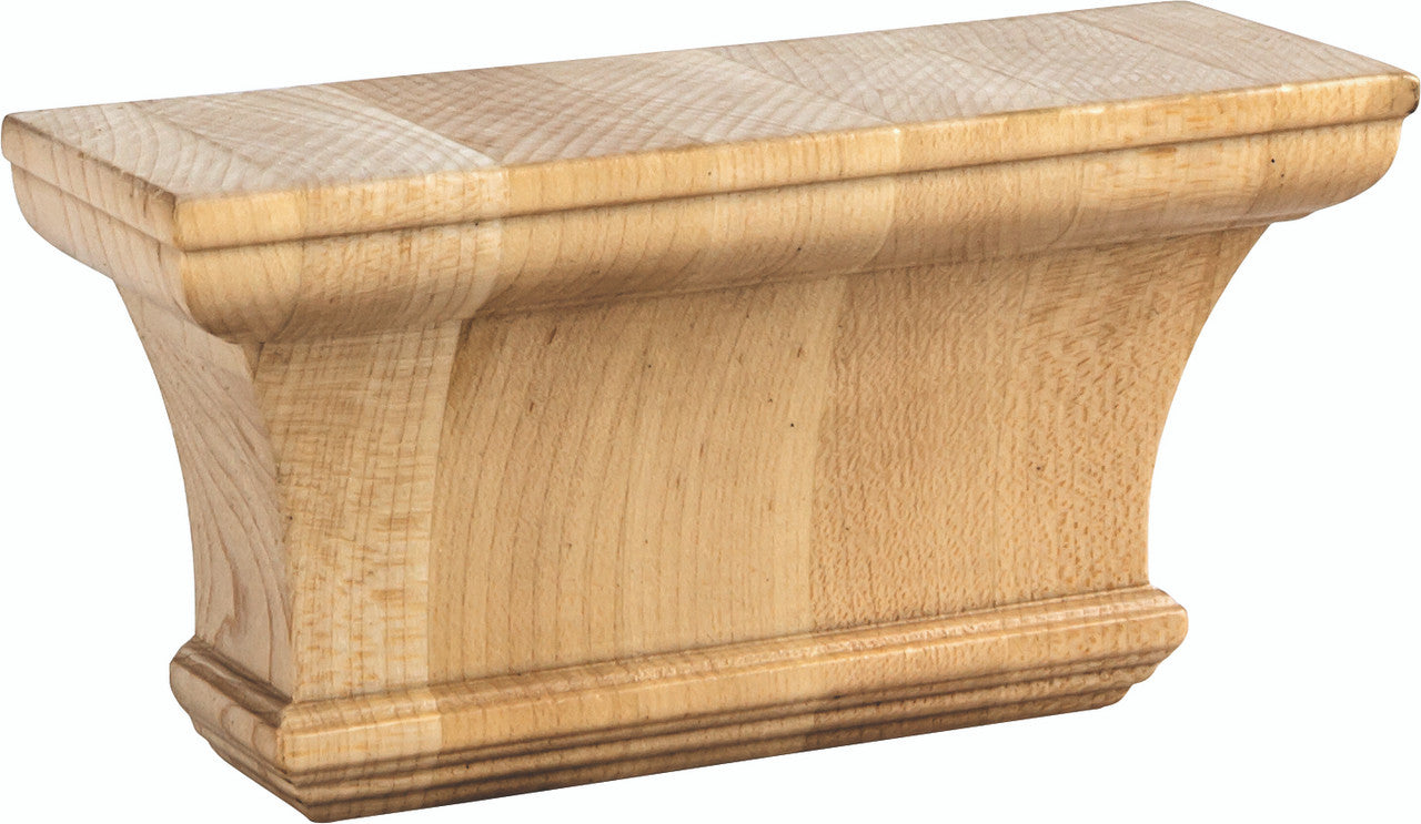 Hardware Resources PC-1RW: 6" x 1-7/8" x 3" Classic Pilaster Capital - Rubberwood